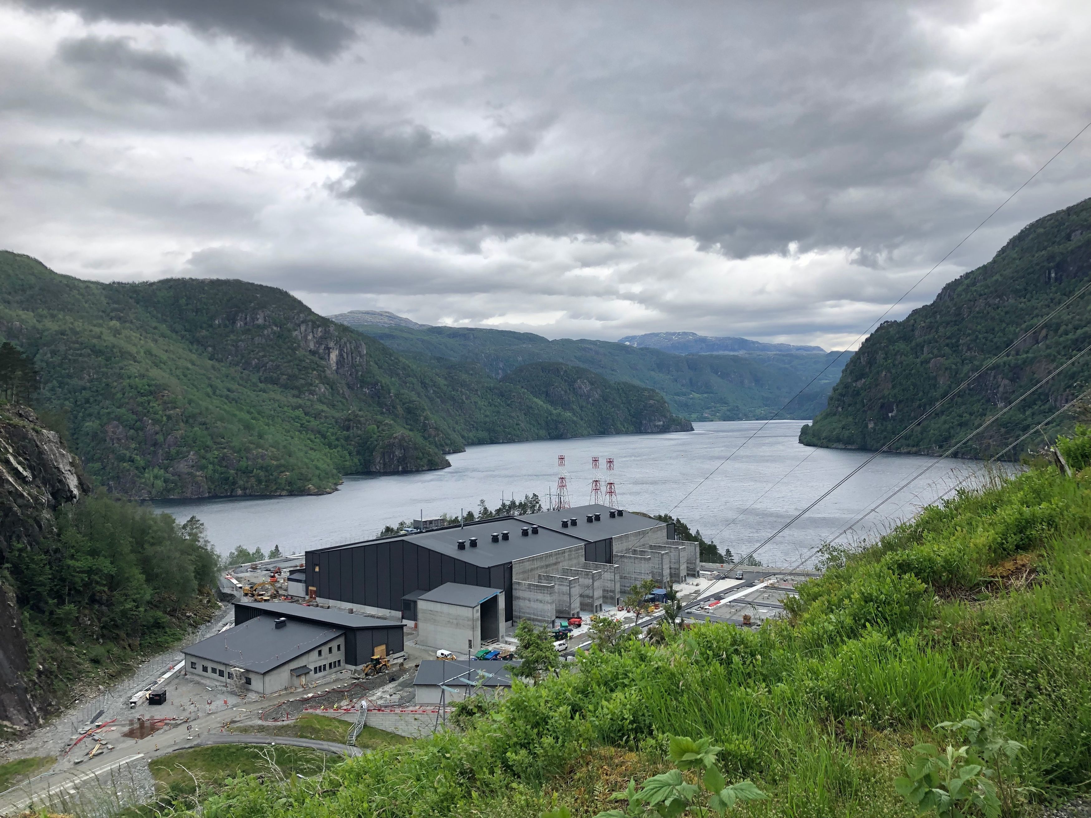 A converter power station is being built to help transmit electricity from Norway’s hydropower to the British grid, as water flowing from mountains to fjords in Norway will soon be helping power British homes, as the world’s longest “interconnector” hooks up the two countries’ grids. PRESS ASSOCIATION Photo. Picture date: Friday June 21, 2019.