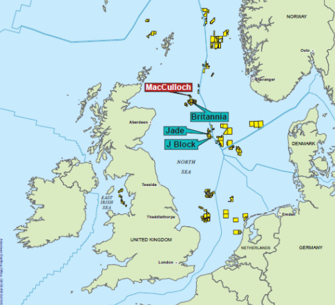 The location of the MacCulloch field.