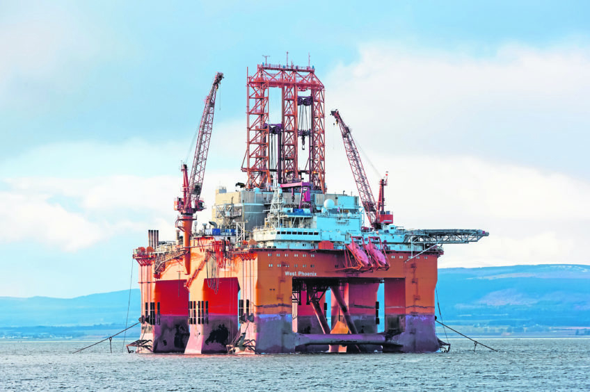 The Panama-registered West Phoenix platform in the Cromarty Firth