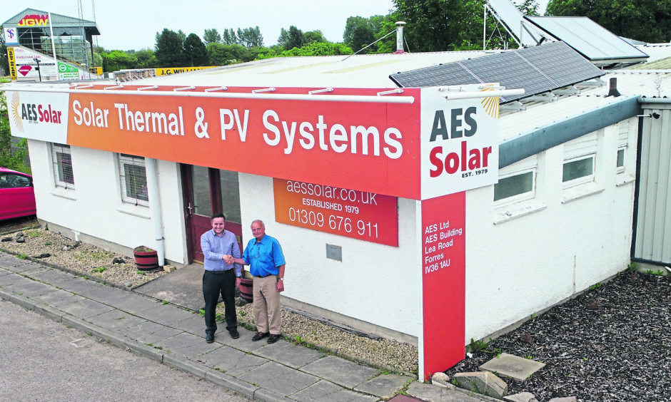 : Scott McKnockiter of HE (left), with George Goudsmit of AES (credit AES)