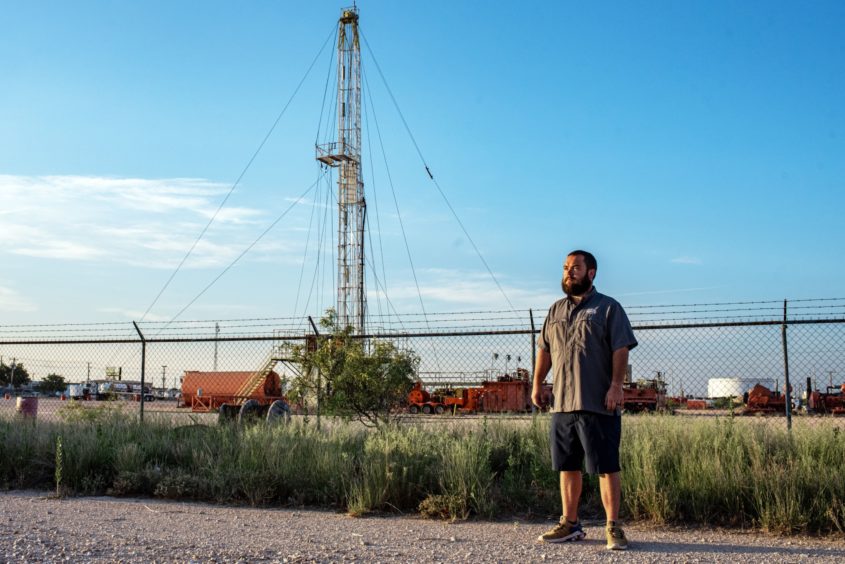 Blake Roberts poses for a photo near his home in Andrews, Texas on Thursday, July 11, 2019. Roberts and his family are strong supporters of WCS's effort to begin work on a high level nuclear waste dump site. Roberts said he would have no second thoughts about any impacts on safety to the area and he believes it would help the community to not be so reliant on gas and oil. Photographer: Sergio Flores/Bloomberg