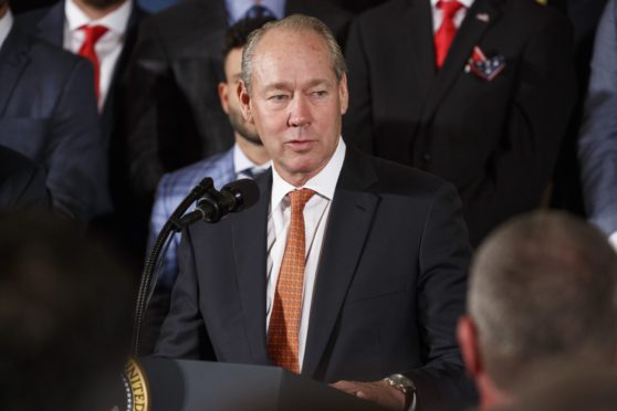 Jim Crane, owner of the Houston Astros, speak during an event honoring the 2017 World Series Champion Houston Astros at the White House in Washington, D.C., U.S. on Monday, March 12, 2018. Photographer: Joshua Roberts/Bloomberg