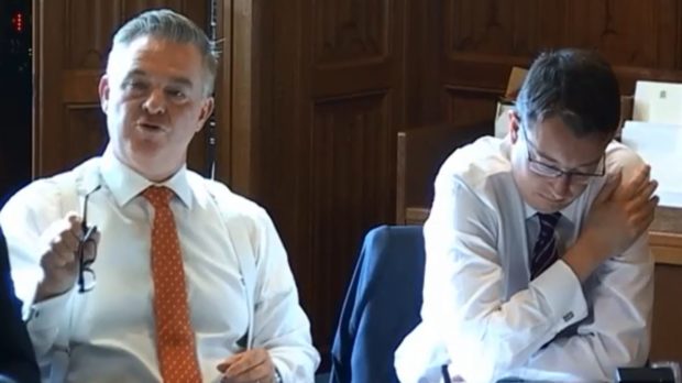 Colin Clarke MP at the Treasury energy transition meeting.