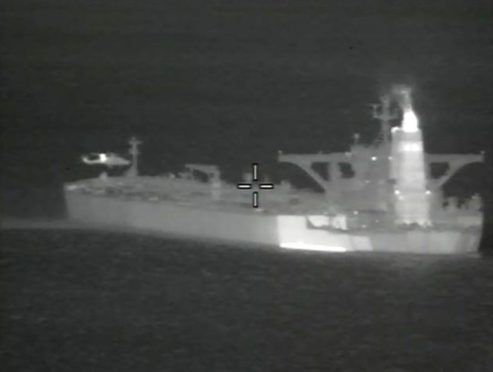 A Ministry of Defence image of the supertanker Grace 1, which has