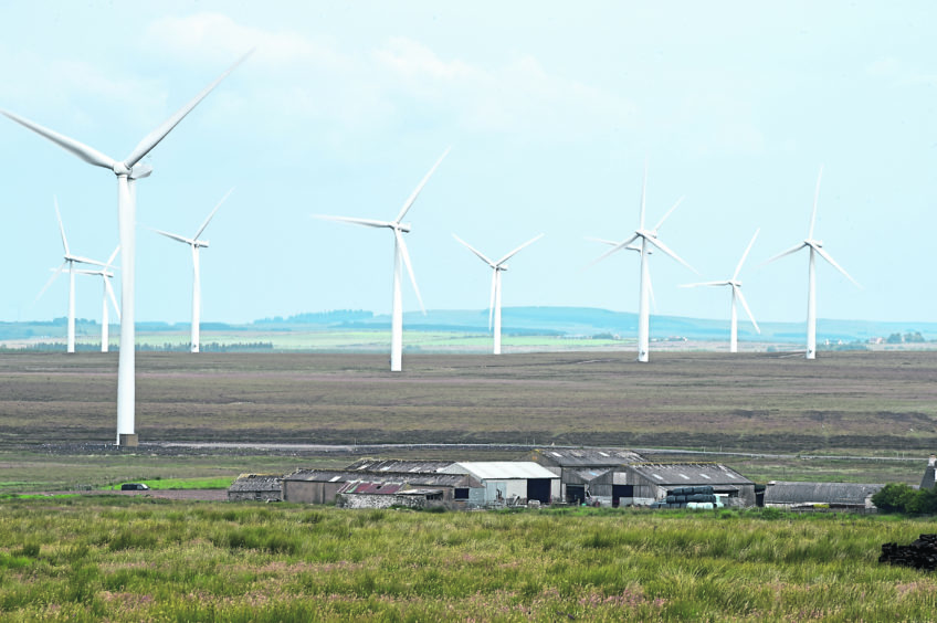 Wind turbines on the Causeymire in Caithness