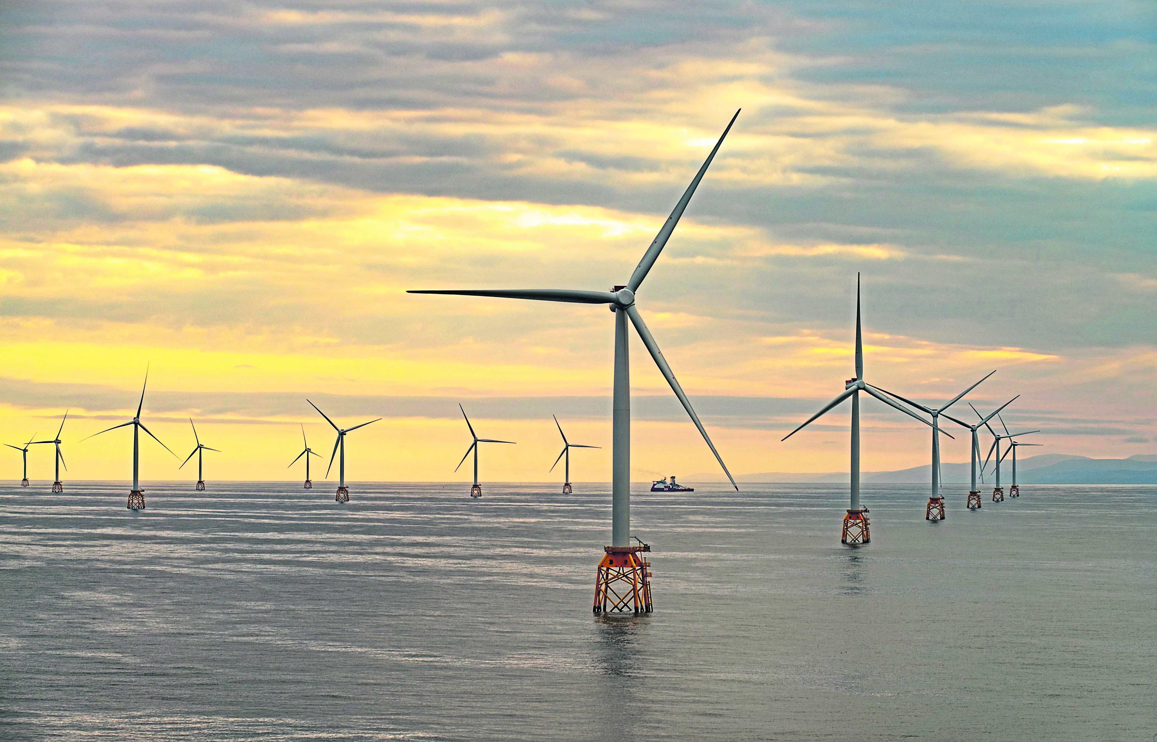 Offshore wind power in Scotland.
