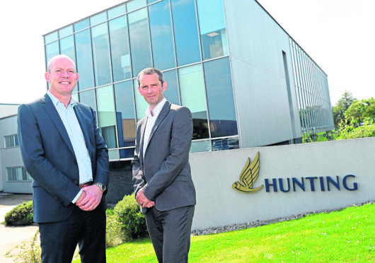 Bruce Ferguson, Managing Director of Hunting and Roger Findlay, Organic Oil Recovery General Manager.
Picture by Heather Fowlie.