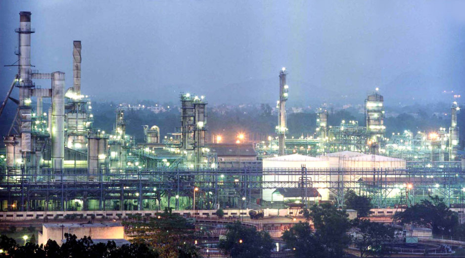 A Reliance Industries Ltd. petrochemical plant is pictured at night in Jamnagar, Gujarat, India, on December, 2004.  Photographer: RAJAN CHAUGHULE/Bloomberg