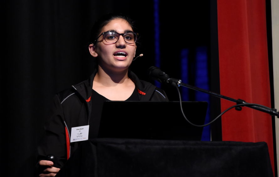 17-year-old Aman Narain told the audience at the Tracking Transition event that oil firms need to show how they will transition to alternative sources of energy.