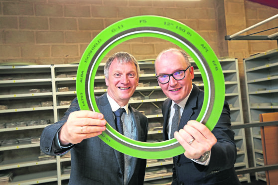Ivan McKee, left, with Alba Gaskets’ Gavin Sim