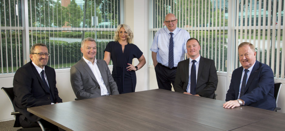 Quanta’s new starters from left to right, Stephen Brown, David Stark, Lucy Walton, Neville Dixon, David Poulton and John Brown.