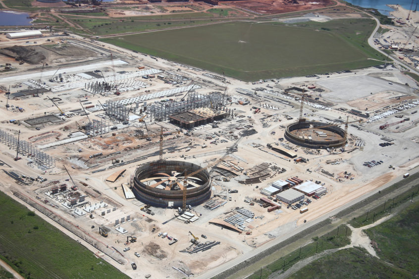 Corpus Christie LNG terminal during the construction phase.