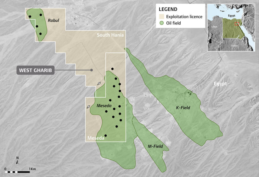 SDX's West Gharib block, holding the Meseda and Rabul fields