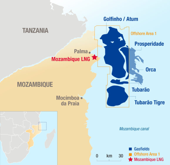 Total is returning workers to Mozambique LNG after receiving assurances from the government on a new security zone.