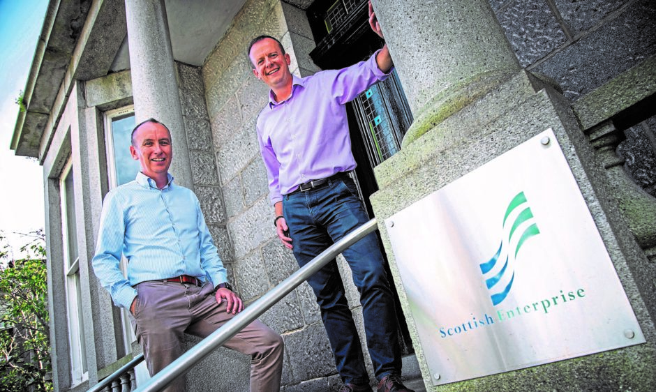 L-R Kevin Moran, managing director at Tymor Marine and Chris Cooper, account manager at Scottish Enterprise.