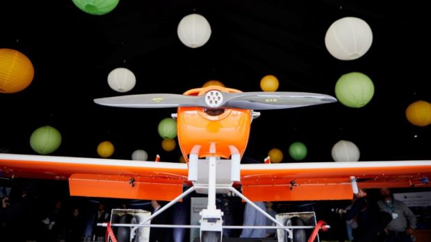 A FlyLogix drone which flew from Shetland to BP's Clair Ridge platform to monitor methane emissions.