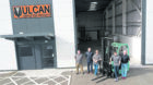 Members of the Vulcan Completion Products team outside the new warehouse.  Pictured, from left, are Neil Goodall, Ivan Bradbury, Andy Kirk, Nathan Kirk and Ian Kirk.
Handout via Keith Findlay.