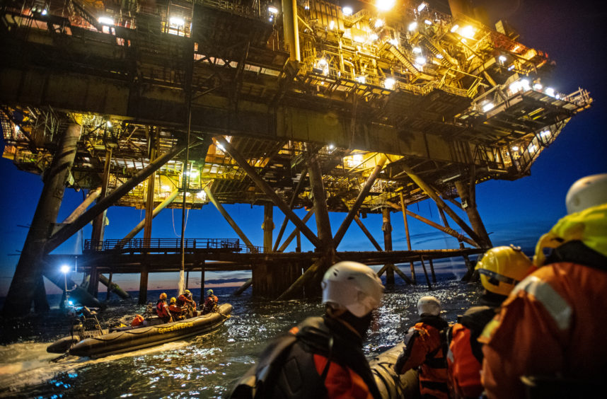 Protestors scaled platforms of the Shell Brent field in 2019, and returned last year at a court-ordered distance.