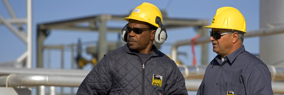 Men in yellow hard hats