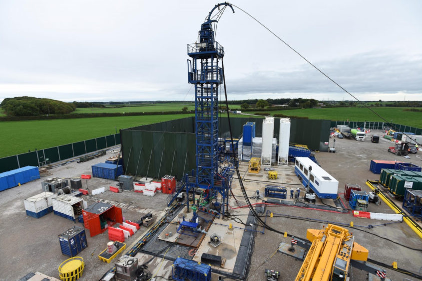 File photo of the Cuadrilla hydraulic fracturing site at Preston New Road shale gas exploration site in Lancashire. Cuadrilla/PA Wire