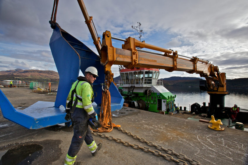 The newly-installed mooring system is designed to secure the dock's two huge concrete caisson gates, each weighing 11,000 tonnes when floated. Pic: Colin Keldie