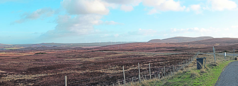 Artist's impression of a windfarm proposed for a site near Reay, Caithness resubmitted by Infinergy for the Limekiln Estate.