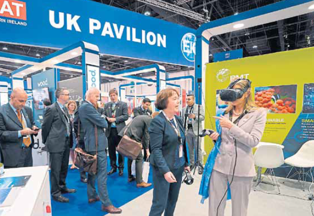 INNOVATIVE: Attendees try out the virtual reality system and other digital technologies at the exhibition