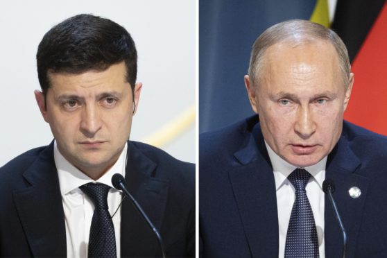 Ukrainian President Volodymyr Zelenskiy and Russian President Vladimir Putin.