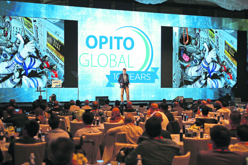 Tim Peake on stage at our OPITO Global conference
energy voice
0212