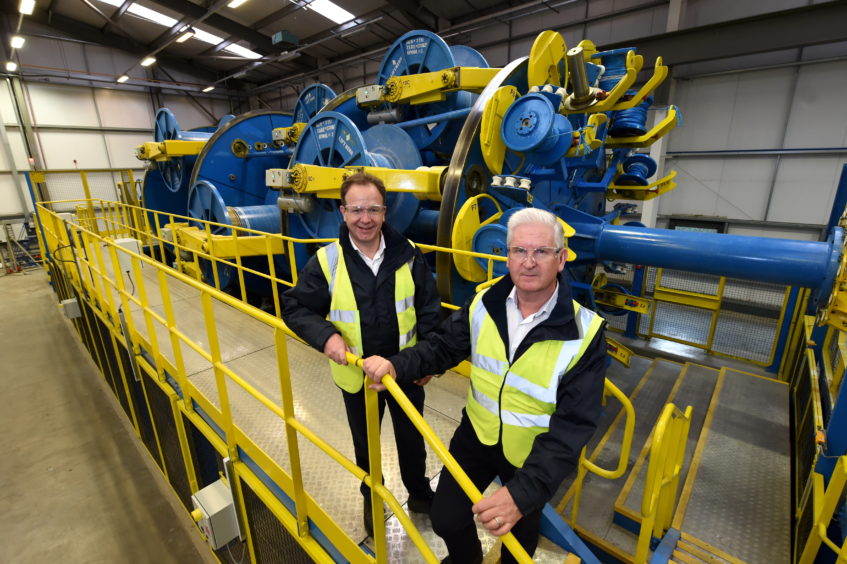 (L-R) Craig Sangster, chief commercial officer, and Bob Drummond, CEO, at Hydrasun's base in Aberdeen.