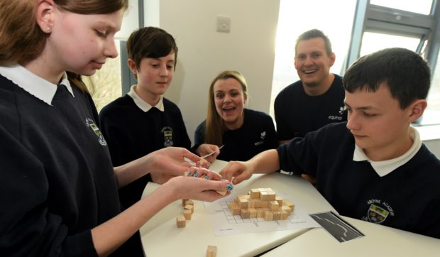Heroes of Tomorrow event with Techfest at RGU, Aberdeen. In the picture are from left: Sarah Chew, managing director of Techfest and Arne Gurtner, Equinor senior vice president UK with pupils from Aboyne Academy.
Picture by Jim Irvine.