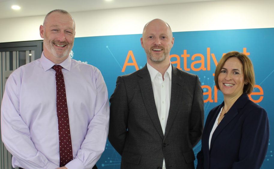 From the left, Alistair Macfarlane, Scott Robertson and Pauline Innes.