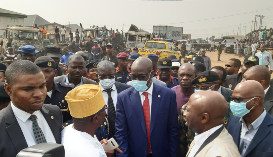 NNPC's Mele Kyari visits the Abule Egba disaster site