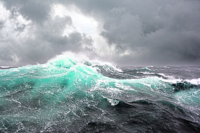 Rough seas.