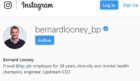 Bernard Looney is the first boss of an oil major to join Instagram with an official account.