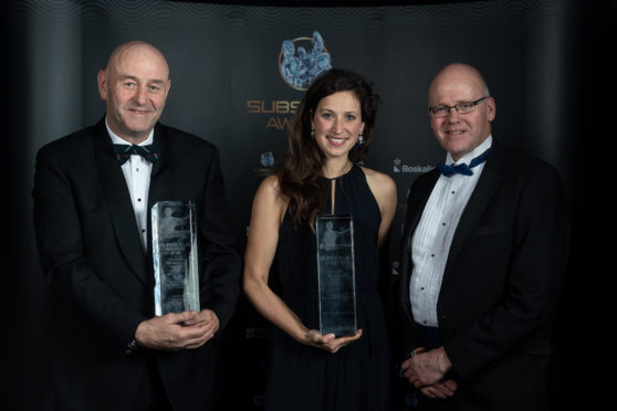 From left, Ian Donald, Enpro, Etteke Roebroeks, Fugro and Neil Gordon, Subsea UK
