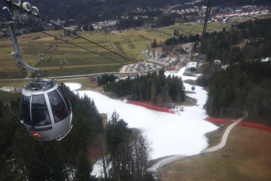 Picture taking out of a Kreuzeck-cabin at a downhill in Garmisch-Partenkirchen, Germany, on Wednesday, January 8, 2020. Photographer: Michaela Handrek-Rehle/Bloomberg
