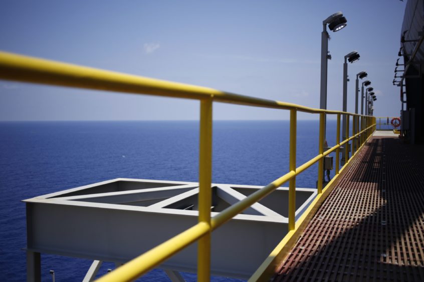 The view from an oil platform in the Gulf of Mexico. Photographer: Luke Sharrett/Bloomberg