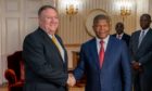 Angolan President Joao Lourenco and US Secretary of State Mike Pompeo