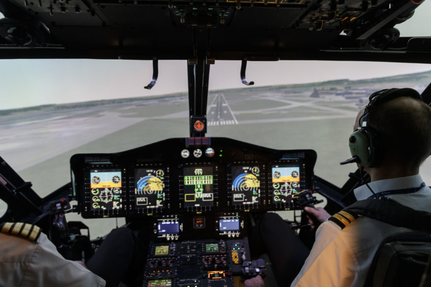 ABERDEEN, SCOTLAND, FERUARY 6th 2020: A Pilot practices in the Bristow S92 simulator at the Aberdeen HQ.

(Photo: Ross Johnston/Newsline Media)