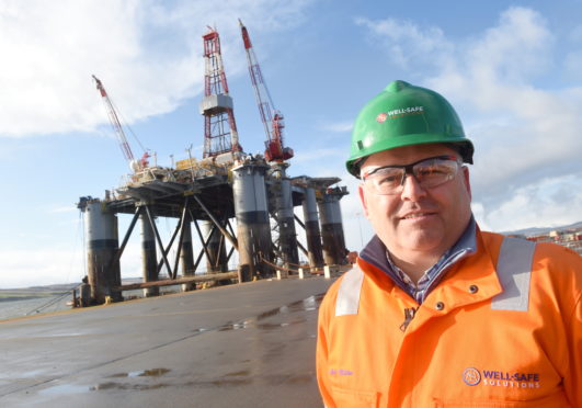 Picture by SANDY McCOOK 18th February '20
Wellsafe Guardian underegoes a major refit at the Global Energy Park at Nigg on the Cromarty Firth. Chief Executive of Well Safe, Phil Milton.