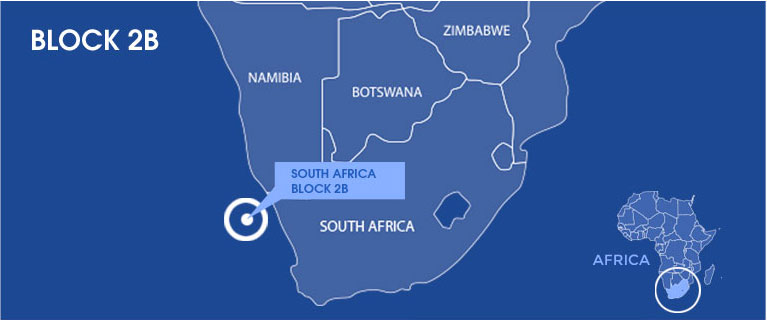 Map showing South Africa's Block 2B