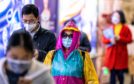 Photo by ALEX PLAVEVSKI/EPA-EFE/Shutterstock (10554637r)
People in subway wearing protective masks.