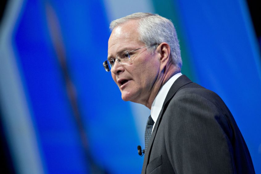 Darren Woods, chairman and chief executive officer of Exxon Mobil Corp., speaks during the World Gas Conference in Washington, D.C., U.S, on Tuesday, June 26, 2018.