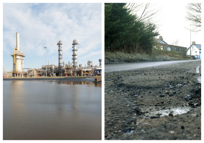 Chancellor Rishi Sunak pledged a third of the cash for CCS, a vital net zero tech, as he did to fixing potholes. Left: The Acorn CCS project is based at the St Fergus gas plant, Aberdeenshire.