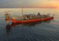 Rendering of an FPSO in the water
