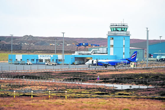 Scatsta Airport, Shetland.
Picture by Jim Irvine 27-1-16