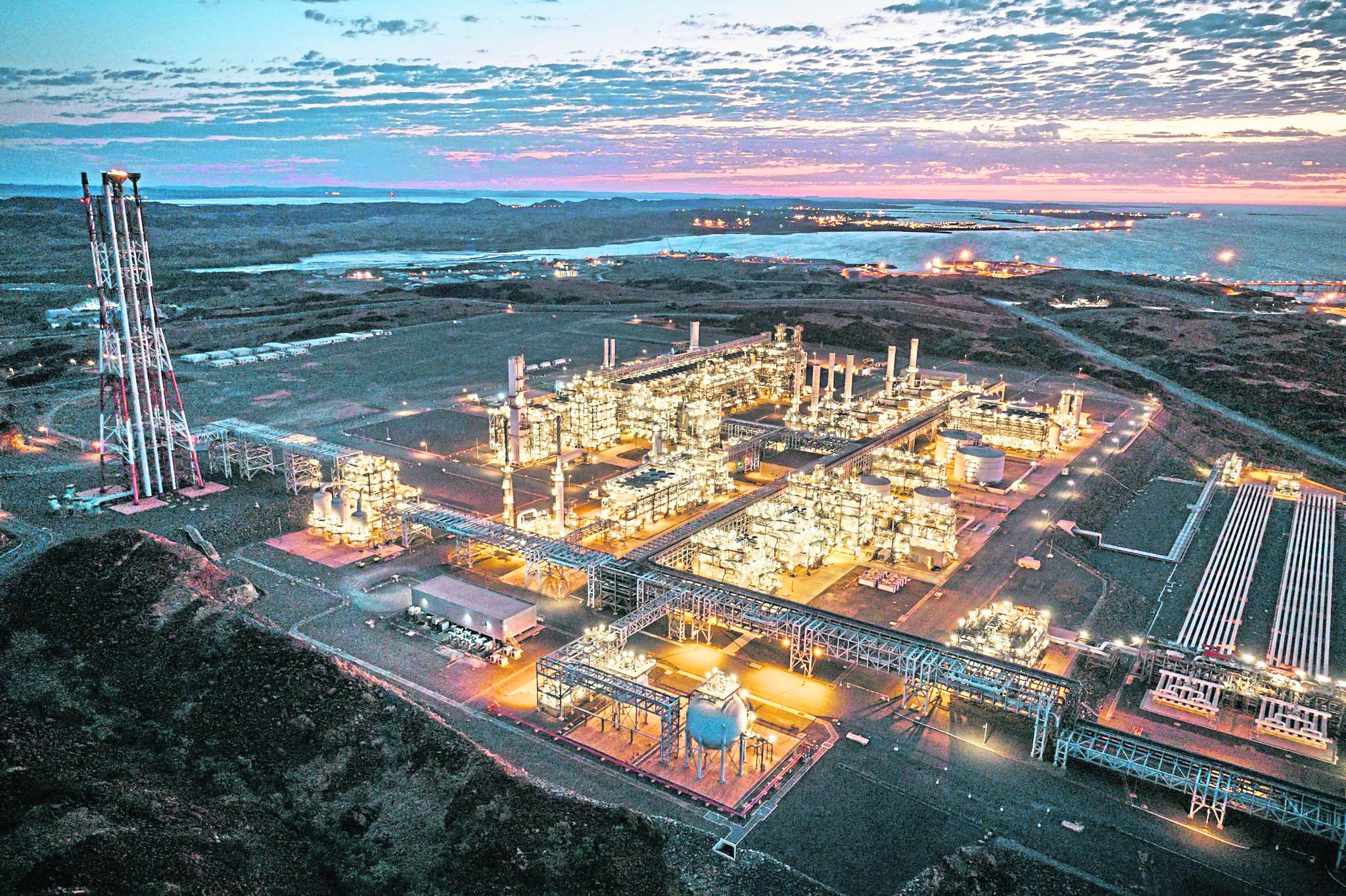 The Pluto LNG plant, which would receive production from the Scarborough project. 
Image courtesy of Woodside Energy