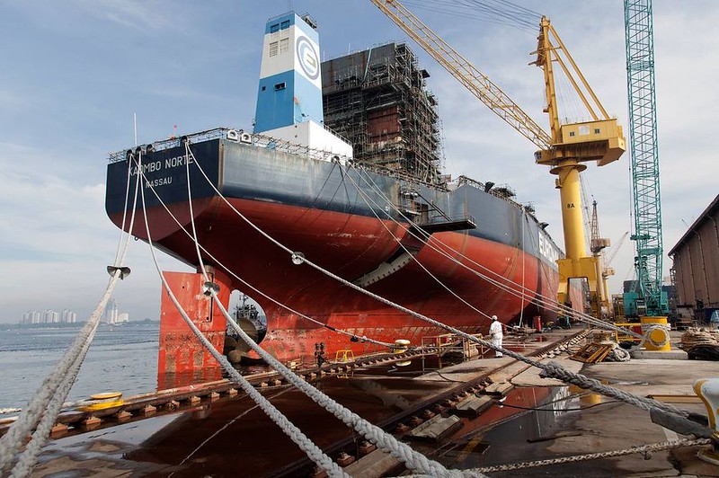 The Kaombo Norte FPSO during construction
