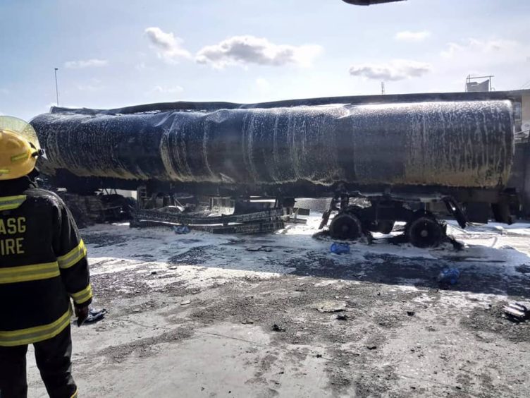 The aftermath of the College Road fuel station fire
Source: LASEMA